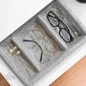 책상 서랍 정리함 펠트 소품 보관 트레이 안경 리모컨 문구 수납 일체형 데스크