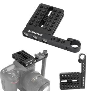 카메라 치즈 플레이트 15mm 로드 클램프 크로스바 1/4인치 콜드슈 마운트 어댑터용 호환 나사 포함 케이지