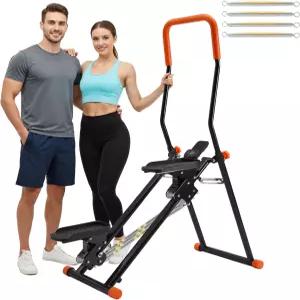 가정용 계단 스텝퍼 업그레이드된 3단계 조절 저항 및 경사 초광폭 논슬립 페달 휴대폰 홀더가 있는 LCD