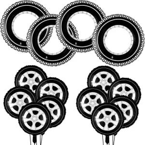 14개 자동차 장식 레이싱 생일 파티 용품 4개 타이어 튜브 수영 링 풍선 10개와 함께 수영장용 휠 스타일