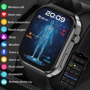 새로운 건강 스마트워치 남성 혈압 요산 혈중지질 모니터 AMOLED 스크린 블루투스 통화 스포츠 여성 2026