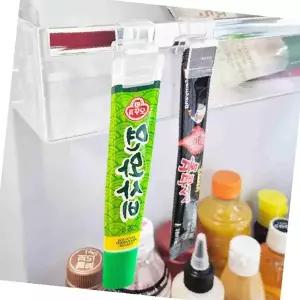 냉장고 문짝 투명 클립 수납함 병 고정 정리함 튜브 소스 보관 공간 활용 주방