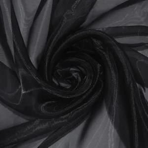 P 포투이니 시어 오르간자 패브릭 바이 더 야드 x 60인치 와이드 브라이덜 블랙 툴레 롤 거즈 패션 드레스