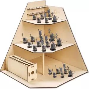 OPIR 나무 모서리 페인트 홀더 정리함 미니어처 세트 250병 브러시 20개 마커 펜 18개 게임 조각 보관을