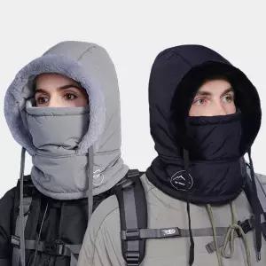 겨울등산 방한 목도리 보온 후디 후드넥워머 여성 모자 스포츠넥워머