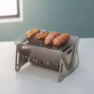 캠핑용 초슬림 접이식 미니 화로대 1-2인용 석쇠 그릴 세트