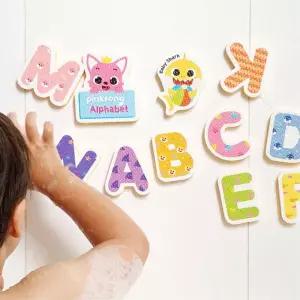 벽에붙는 핑크퐁 알파벳 목욕장난감 가방세트 오감발달 3세