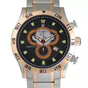 킹덤 고품격 스위스 크로노그래프 남자 선물 명품 예물 고급  금장 콤비 메탈 손목 시계 / KD4090MC 