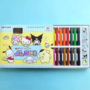 초등입학 손에안묻는 24색 산리오 크레파스 어린이집 유아