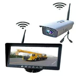중장비 크레인 무선 후방 카메라 세트 8배 줌 감시용 버스 트럭 안전 보조