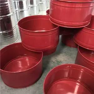 낮은 철드럼통 소방 레드 뚜껑 원철 난로 화덕 훈련