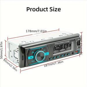 무선 핸즈프리 통화 음성 제어 FM 라디오 MP3 플레이어 USB AUX 포트 오디오 녹음 기능을 갖춘 싱글 DIN 카