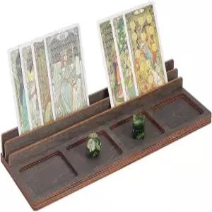 트레이 우드 테이블탑 게임 카드 레일 디스플레이 선물 코인 브라운 홀더 포함 281028cm용 보드 타로