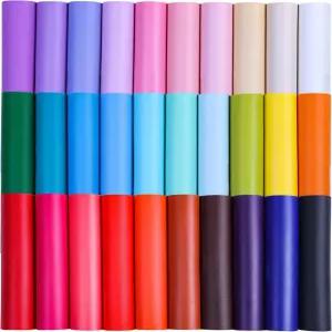 인조 가죽 시트 30Pcs/세트 8.3 x 6 A5 사이즈 파스텔 컬러 패브릭 리본 귀걸이 헤어 액세서리 DIY