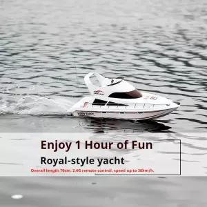 생활 수집품 초대형 무선 조종 요트 어린이 야외 수영장 놀이용 충전식 레이싱 스피드보트 전동 모형 선박