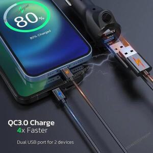 무선 FM 송신기 대형 컬러 스크린 2.4A QC3.0 듀얼 USB 고속 충전 핸즈프리 통화 차량용 호환 AUX 어댑터 M