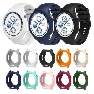 OPPO Watch X 용 실리콘 보호 케이스 + 스트랩 Oneplus 2 소프트 쉘용 스마트 시계 밴드