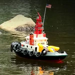 생활 수집품 헹롱 신형 2.4G RC 보트 소방 원격 조종 미니 물 분사선 모터 투칸 도색 완성 모델 장난감 소