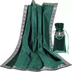 도알루오 타로 카드 가방 테이블보 256인치 점술 제단 테이블 논슬립 마법사 256 점성술 매트 스퀘어 녹색