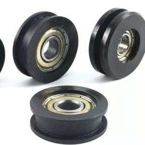 U-홈 나일론 원형 풀리 볼 베어링 휠, 문 및 창문용, 샤워 풀리, 서랍 슬라이딩 도어 직경 23-43mm