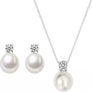 진주 귀걸이 목걸이 세트 실버 스터드 여성용 미니멀리스트 트렌디한 저자극성 웨딩