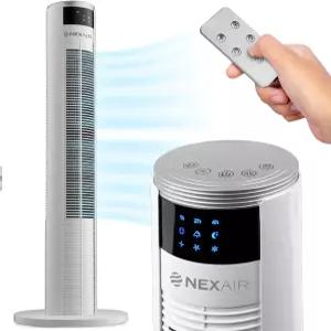 NEXAIR 36인치 진동 타워 팬 리모컨이 있는 3단 휴대용 7.5시간 자동 꺼짐 타이머가 침실용 조용한 작동