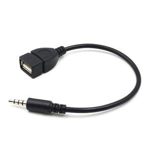 자동차 차량용 호환 MP3 플레이어 변환기 3.5mm 남성 AUX 오디오 잭 플러그 USB 2.0 여성 케이블 어댑터