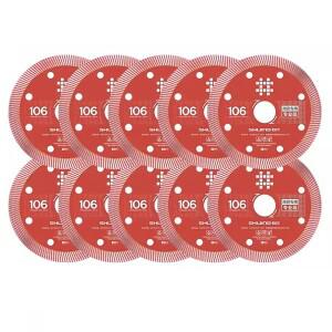 석재/대리석/슬레이트 타일 절단 디스크 WinterJING 106mm 건식 톱날 10개 초미세 다이아몬드 에머리 홀