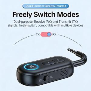 블루투스 6.0 오디오 수신기 송신기 핸즈프리 하이파이 스테레오 음악 어댑터 자동차 차량용 호환 비행기용