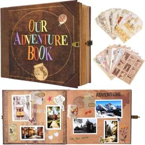 어드벤처북 스크랩북 사진 앨범 DIY 여행 기억 저널 및 커플용 포토북 기념일 결혼식 발렌타인데이를 위한