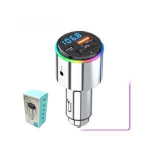 RGB 라이트 블루투스 FM 송신기 핸즈프리 자동차 차량용 호환 MP3 플레이어 스테레오 변조기 PD30W 고속 충
