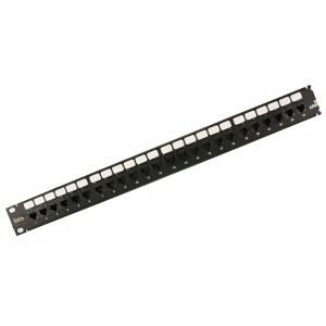 레비톤 기가맥스 5E 퀵포트 패치 패널 24포트 1RU 캣 5E 케이블 관리 바 포함 5G270-U24 블랙