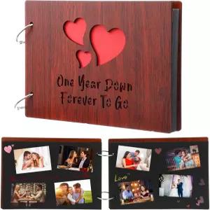 Cinnvoice 우리의 첫해 스크랩북 커플을 위한 1년 다운 사진 앨범 핸드메이드 DIY 메모리 노트북 가족 남편