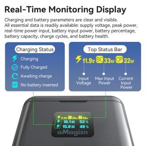 인스타360 X4 에어 카메라용 호환  36W 고속 충전 케이스LED 디스플레이 포함 인스타 360 휴대용 호환 배터