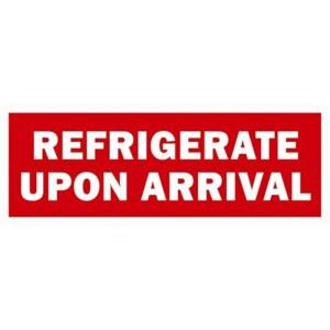 도착 시 냉장 보관 스티커(1.5 x 4인치 빨간색 - 2400 라벨) 도착 시 냉장 보관 부패하기 쉬운 품목 과일 또는 화물 운송용 라벨