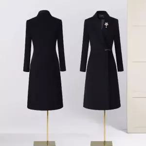 여자 모피코트 슬림핏 프로 울 코트 하프 네이비 칼라 레지던스 호텔 작업복 원픽1