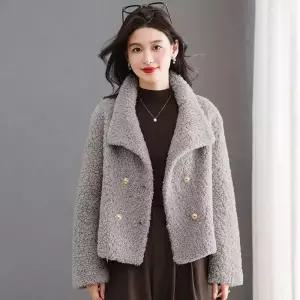 여자 모피코트 스웨이드 라이크 코트 도톰한 숏 과립 융털 일체형 상의 원픽1