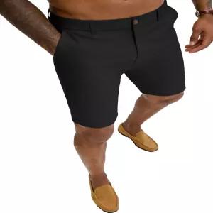 플레판 남성용 슬림 핏 스트레치 드레스 반바지 7인치 경량 스키니 캐주얼 신축성 있는 허리 여름