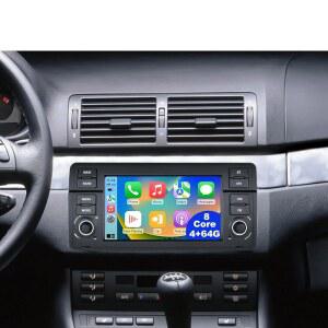 식스탑 8 코어 4+64G 안드로이드 카 스테레오 라디오 BMW 3 시리즈 E46 M3 1998-2006 무선 카플레이 안드로이드 오토 7인치 터치스크린 블루투스 5.0 GPS 헤드 유닛 FM /RDS DSP 32EQ SWC AHD 백업 카메라