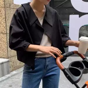 여친 캐주얼 코트 트렌치 케이프 브이넥 봄코트 원픽1