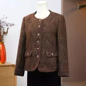 여성 봄 트위드 상의 봄코트 코트 쇼트 원픽1