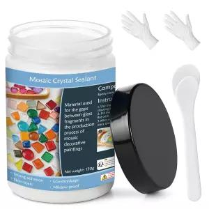 공예용 모자이크 그라우트 - 흰색 퀵 드라이 크리스탈 타일 DIY 유리 아트용 즉시 사용 가능한 코킹