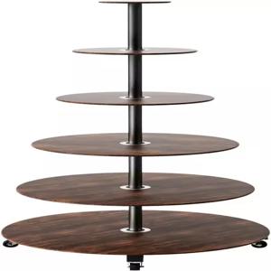 모멘트리 크리스마스 빌리지 트리 DIY 진열대 선물 장식 다목적 와인 랙 및 케이크 스탠드 파티