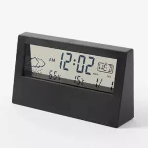 실내 온습도계 탁상용 알람 시계 LCD 디지털 블랙 데스크