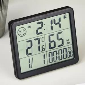 고정밀 LCD 디지털 온습도계 탁상 타이머 실내 온습도 측정 시계