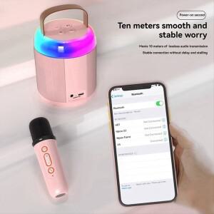 ABAI 휴대용 노래방 기계 Y2 KTV 블루투스 시스템 무선 듀얼 마이크 고음질 스테레오 사운드 블랙