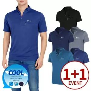 (1+1) 프리미엄 냉감 반팔 집업 티셔츠