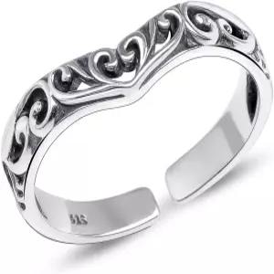 르칼라 925 스털링 실버 미니멀리스트 토링 세트 경량 앤티크 조절 가능한 오픈 밴드 여름 비치 풋 주얼리