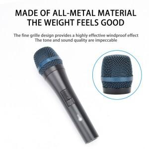 전문가용 E945S 유선 핸드헬드 하이퍼카디오이드 보컬 마이크 (무대 공연/DJ/노래방/녹음/게임/바/KTV 노래