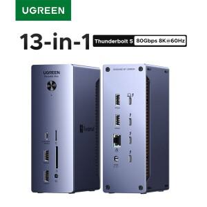 UGREEN Thunderbolt 5 도킹 스테이션 8K60Hz 80Gbps 2.5G RJ45 SD&TF 3.5mm MacBook 노트북용 Dell XPS Raz